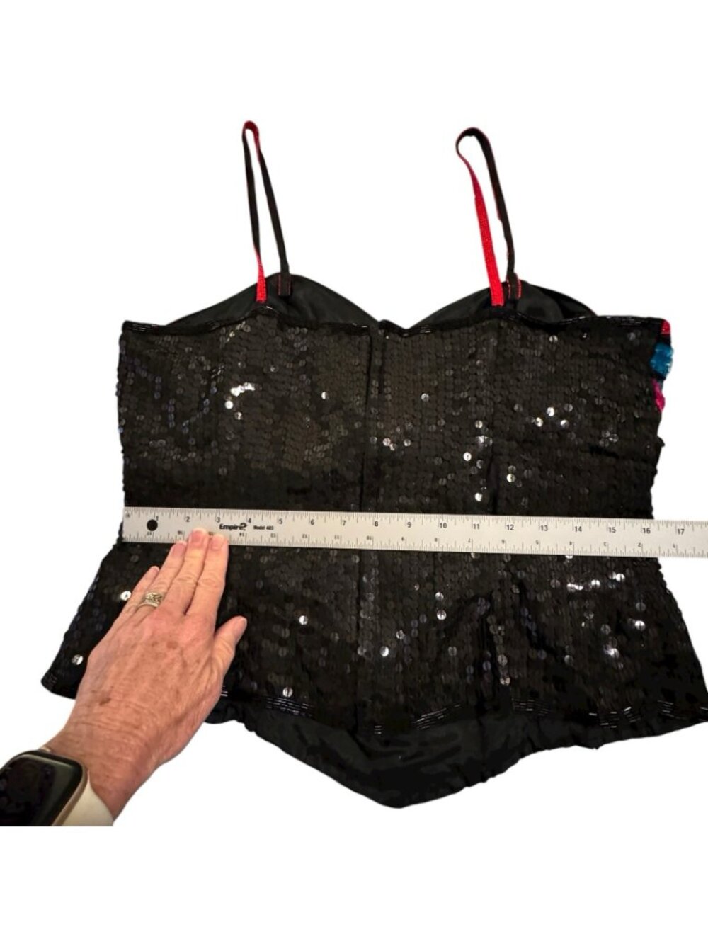 Beaded Sequin Skirt Suit Women's Large Vintage 80s Cocktail Neiman Marcus Glam - Picture 11 of 16